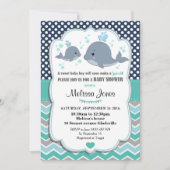 Whale Baby Shower Personalisiert Invitation Baby B Einladung (Vorderseite)
