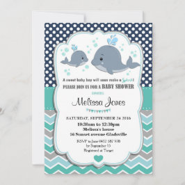 Whale Baby Shower Personalisiert Invitation Baby B Einladung