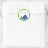Whale Baby Shower Pflegeaufkleber Runder Aufkleber (Tasche)