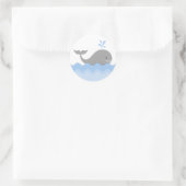 Whale Baby Shower Runder Aufkleber (Tasche)
