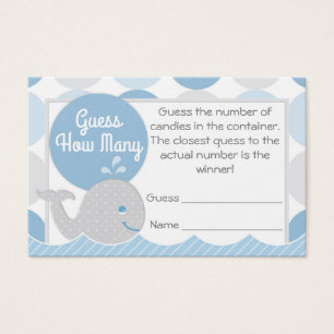 Whale Baby Shower schätzt, wie viele Game Card
