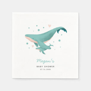 Whale Baby Shower Serviette