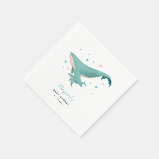 Whale Baby Shower Serviette (Ecke)
