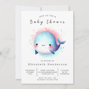 Whale-Babydusche Einladung