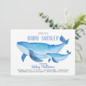 Whale-Babydusche Einladung (Stehend Vorderseite)
