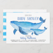 Whale-Babydusche Einladung (Vorne/Hinten)