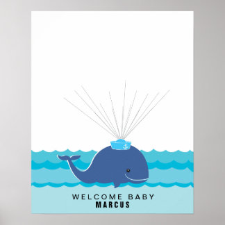 Whale | Babydusche Gästebuch Print