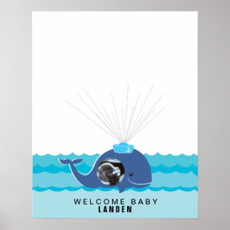 Whale | Babydusche Gästebuch Print