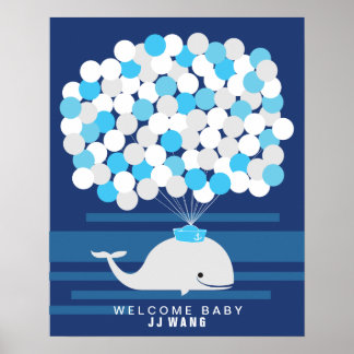 Whale | Babydusche Gästebuch Print