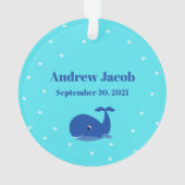 Whale Baby's 1st Christmas with Photo Ornament (Rückseite)