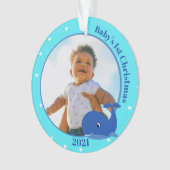 Whale Baby's 1st Christmas with Photo Ornament (Vorderseite)