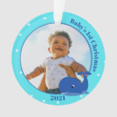 Whale Baby's 1st Christmas with Photo Ornament (Vorderseite)