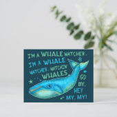 Whale Beobachten Familienurlaub Kreuzfahrt Funny Postkarte (Stehend Vorderseite)