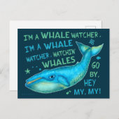 Whale Beobachten Familienurlaub Kreuzfahrt Funny Postkarte (Vorne/Hinten)