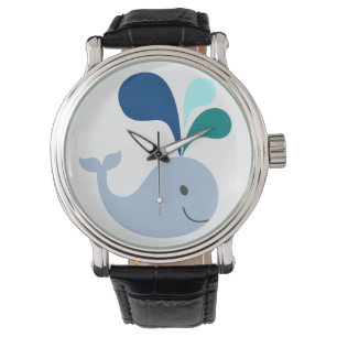Whale Beobachten Vintager Lederriemen Armbanduhr