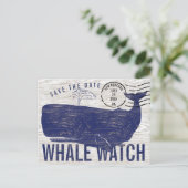 Whale beobachtet Küste Save the Date Postkarte (Stehend Vorderseite)