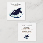 Whale Big Fish Business Card Quadratische Visitenkarte (Vorne/Hinten)