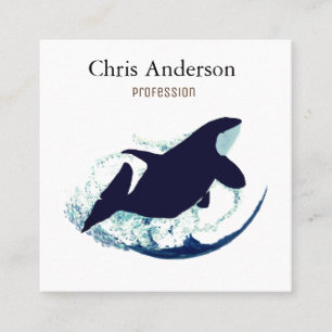 Whale Big Fish Business Card Quadratische Visitenkarte