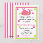 Whale Birthday Einladungen (Vorne/Hinten)