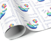 Whale Birthday Geschenkpapier (Rolleneckpunkt)