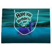 Whale Birthday Große Geschenktüte (Vorderseite)
