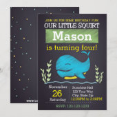 Whale Birthday Invitation (Junge) Einladung (Vorne/Hinten)