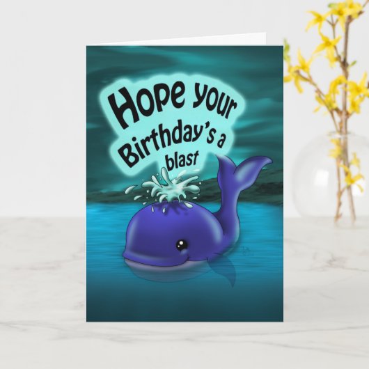 Whale Birthday Karte (Gelbe Blume)