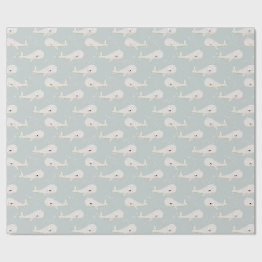 Whale Birthday Neutral Baby Dusche Geschenk Geschenkpapier (Flach)