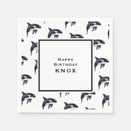Whale Birthday Party Serviette