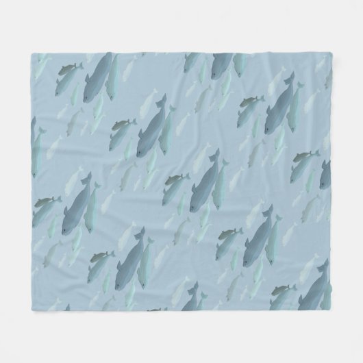 Whale Blanket Beluga Whale Art Fleece Blankets (Vorderseite (Horizontal))