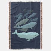Whale Blanket Beluga Whale Art Throw Blankets Decke (Vorderseite Vertikal)