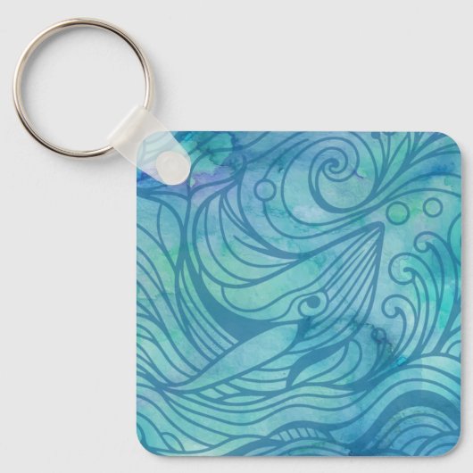 Whale - Blau Schlüsselanhänger (Vorderseite)