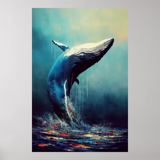 Whale Blauer Wal Tierentdeckungsabenteuer Natur Poster (Vorne)