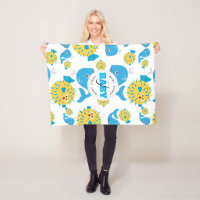 Whale & Blowfish Cartoon Monogram Muster