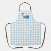 Whale Blue Gingham Pattern Überall über Schürze (Vorderseite)