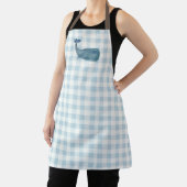 Whale Blue Gingham Pattern Überall über Schürze (InSitu)