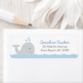 Whale Blue Gray Baby Boy Dusche Rücksendeadresse (Insitu)