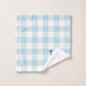 Whale Blue Karo Gingham Pattern Badetuch Set (Waschlappen)
