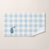Whale Blue Karo Gingham Pattern Badetuch Set (Handtuch)