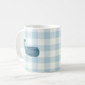 Whale Blue Karo Pattern Kaffee Tasse (Vorderseite Links)