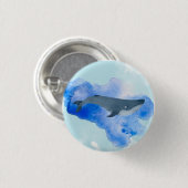 Whale Blue Ocean Beach Sea Animal Aqua Button (Vorne & Hinten)