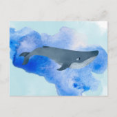 Whale Blue Ocean Beach Sea Animal Aqua Postkarte (Vorderseite)