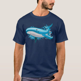 Whale Blue Whale Sea Graffiti Street Kunstgift T-Shirt