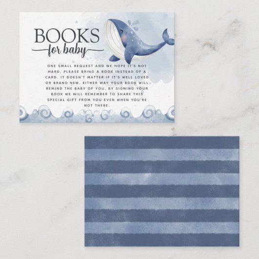 Whale Book Request for Baby Insert Card (Vorne/Hinten)