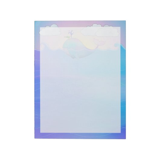 Whale Border - 11" x 8,5" Notepad Notizblock (Rotiert)
