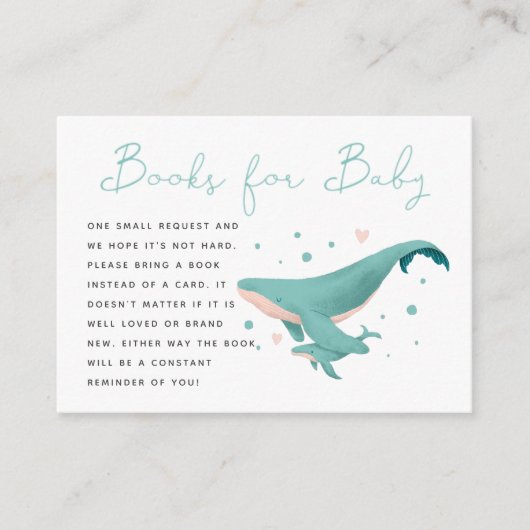 Whale Boy Baby Shower Books for Baby Begleitkarte (Vorderseite)