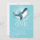 Whale Boy Birthday Einladung (Vorderseite)