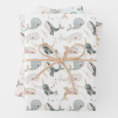 Whale Boy Girl Birthday Baby Showkids Geschenkpapier Set (Beispiel)