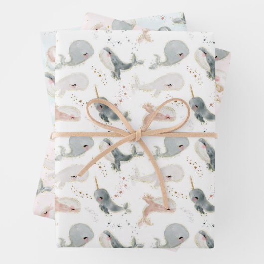 Whale Boy Girl Birthday Baby Showkids Geschenkpapier Set (Beispiel)