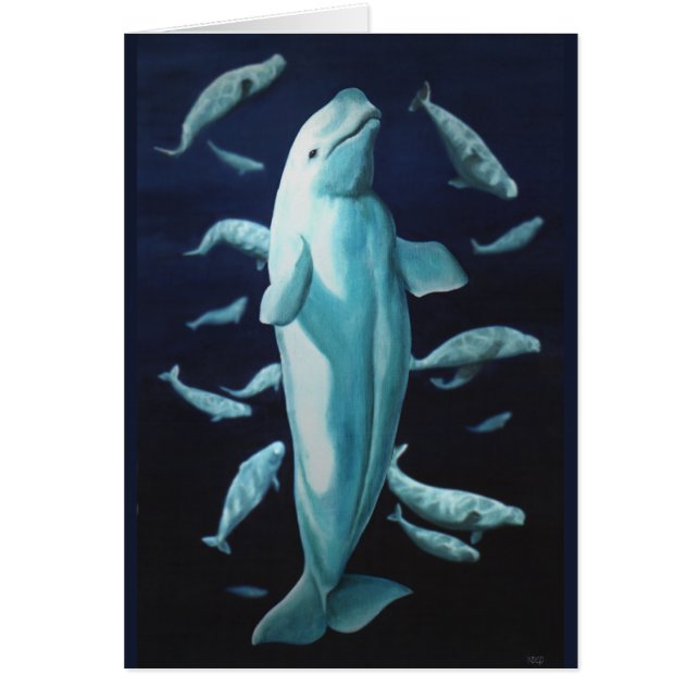 Whale Cards Personalisiert Beluga Whale Art Cards (Vorne)